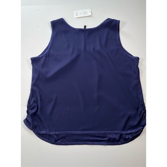 NEW Eileen Fisher Stretch Silk Charmeuse Sleeveless Top Rich Blue Violet Size 2X - Picture 9 of 9